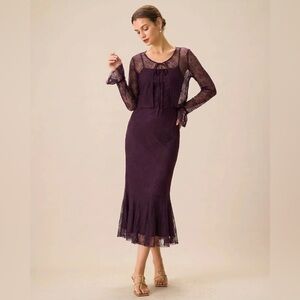 Purple Mermaid Midi Dress